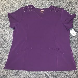 SCRUBSTAR premium scrubwear plum 2X top brand new